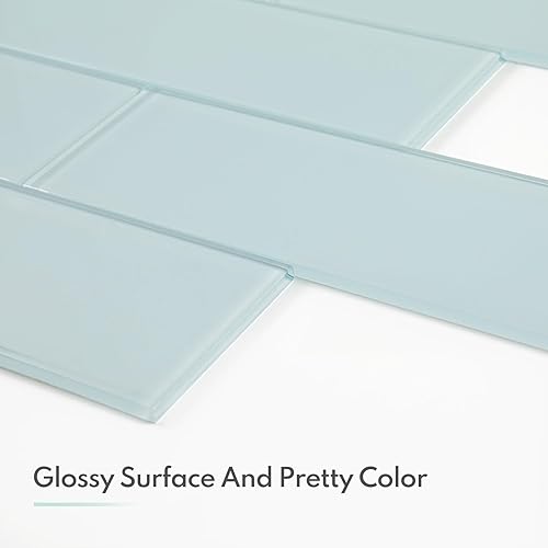 Vista 19 de Lovdeco Azulejo de cristal de metro, 3 x 6 pulgadas, 4 pies cuadrados, vidrio verde azulado oscuro para pared de baño y cocina, paquete de 32