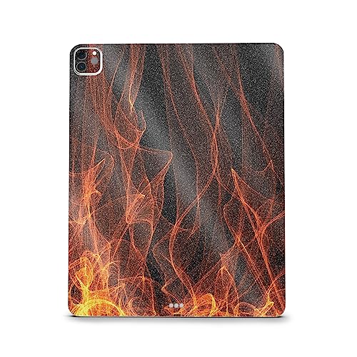Image of MightySkins Carbon Fiber Skin Compatible With Apple iPad Pro 12.9 inch M2 6th Gen (2022) Full Wrap Kit - Charcoal Flames | Protective Durable Textured Carbon Fiber Finish | Easy To Apply | Made in the USA