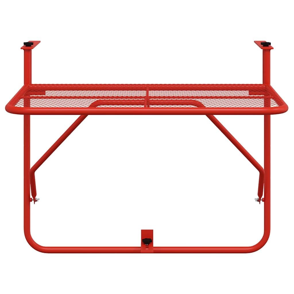 Tavolo pieghevole da balcone in acciaio, 60 x 40 cm, tavolino in metallo per terrazza, veranda o ringhiera, salvaspazio come scaffale per attrezzi da giardino o piante in vaso