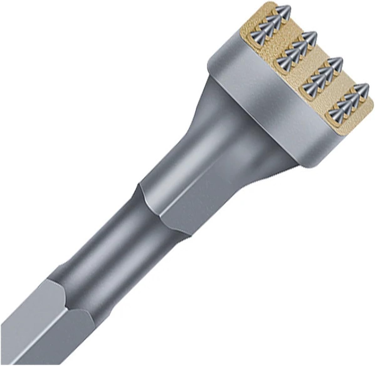 Hex Handle Flower Hammer Chisel Round rectangle Head Electric Hammer Brick Wall Concrete Chisel Hammer Flower Head Postl(Hex 4 Point)
