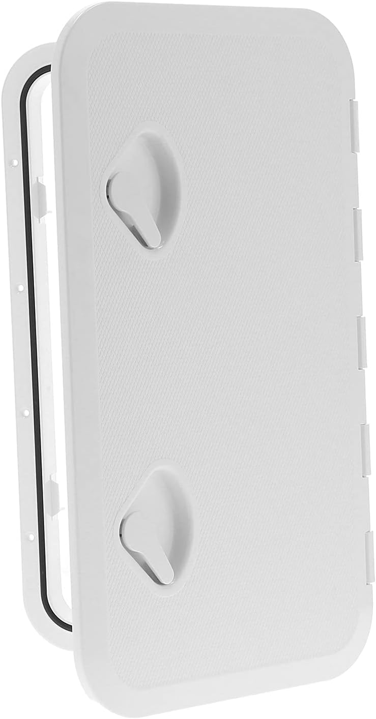 EVGATSAUTO White Deck Access Hatch 24x14in with Lock for Marine Boat, Inspection Cover