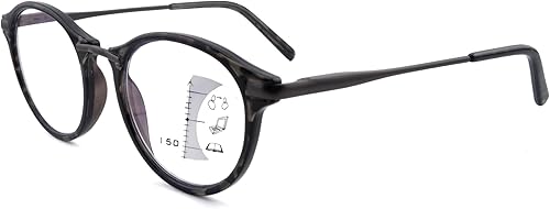 Miniatura 6 de Gafas de lectura redondas para mujeres y hombres, multienfoque progresivolente ampliada completa, bloqueador de luz azul