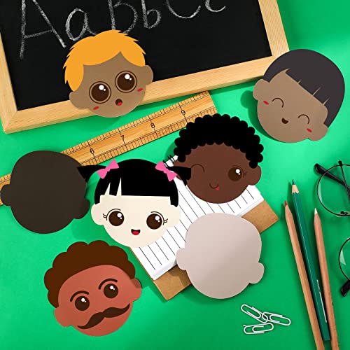 Image of Geyee 108 Pcs Multicultural Faces Cutouts or Crafts 3.5 Inch Skin Color Paper Cutouts Construction Paper Face Shaped Sticker Die Cut Fbulletin Board Decorations DIY Craft