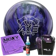 Bowlerstore Products Hammer Axe Purple/Smoke Bowling Ball | Moxy Strike Purple Bowling Bag | Moxy Purple Micro Fiber Towel | Moxy Xtreme Power Cleaner Package