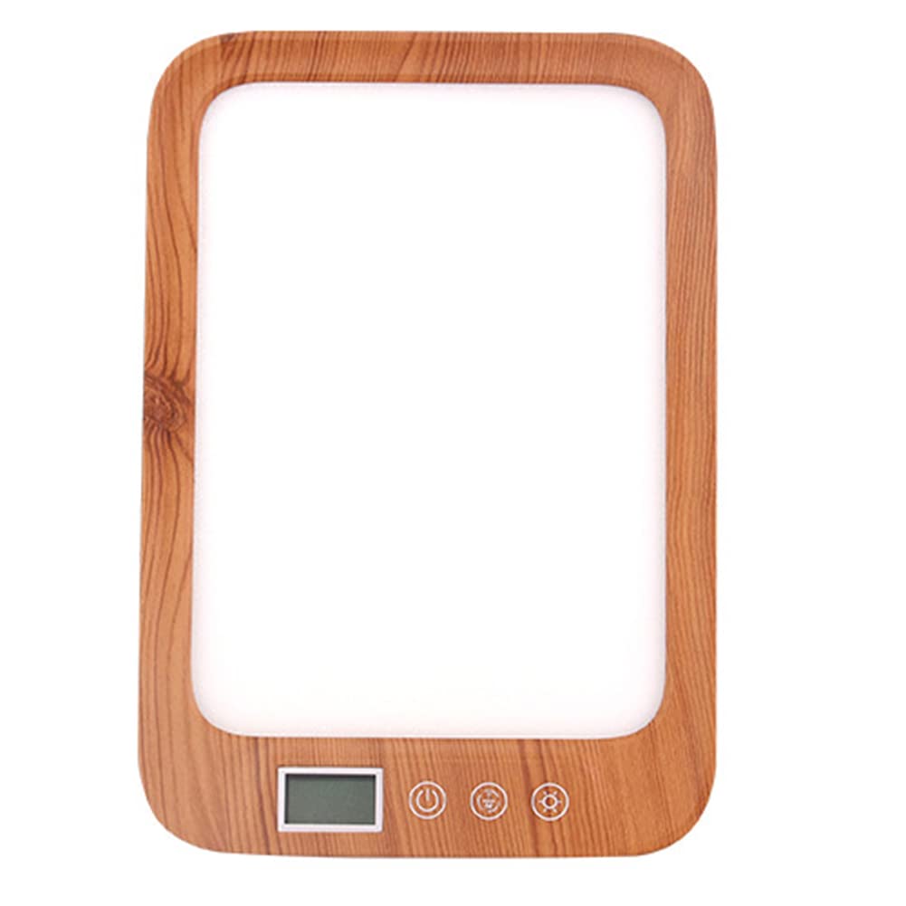 Lampe De Luminothérapie Grain De Bois, 45000Lux Boîte À Lumière LED, Avec 3 Modes De Couleur, 6 Niveaux De Luminosité & Gradation En Continu, Coucher Du Soleil Fonction De Réglage