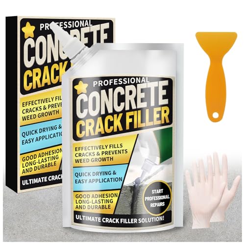 Concrete Crack Filler, 3.3 LB High Elasticity Cement Crack Filler, Gray Self Leveling Concrete Hole...