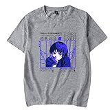 Serial Experiments Lain Anime Merch - Camiseta unisex casual de cuello redondo de manga corta a la moda clásica, gris, 4XL