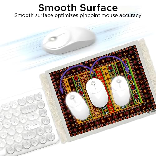 Image of Ant Esports Vintage Mouse Pad 260x210mm -Tribal Ndebele Design, Non-Slip Rubber Base, Anti-Fray Stitched Edges, Smooth Surface for Precise Control, Colourful Geometric Pattern, Office & Home Use