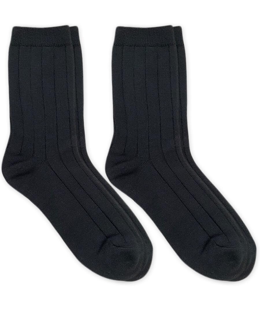 Jefferies Socks Boy's Rayon Derived From Bamboo School Uniform Ribbed Crew Socks 2 Pair Pack