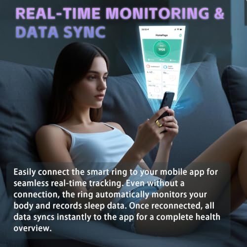 Image of Smart Health Ring, Fitness Tracker Ring for Women Men, Gold 12 | Monitoring of Pedometer, SpO2, Sleep Quality, Heart Rate, No Subscription Fee, Sport Rings for iOS & Android