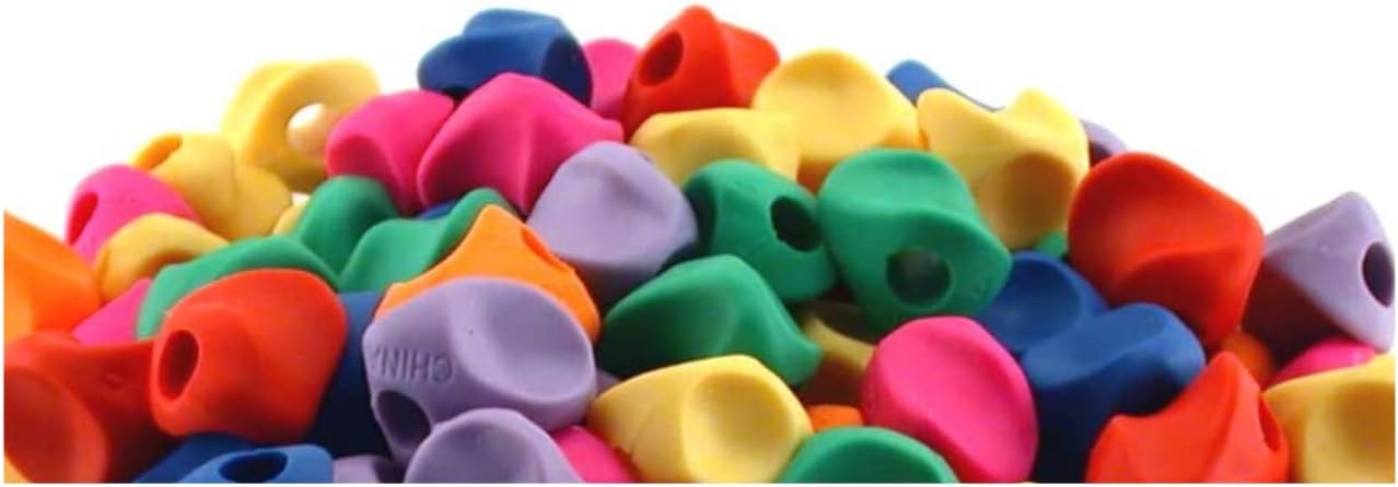 The Pencil Grip Mini Pencil Grips, Ergonomic Writing Aid for Righties and Lefties, Colorful Pencil Grippers, Assorted Bright Colors, 100 Pack - TPG-175100