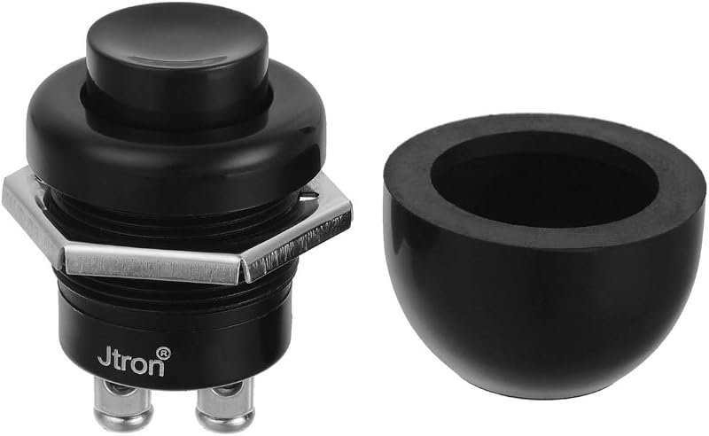 Interruptor de botão momentâneo Jtron Off-(ON) à prova d’água 12–24 V/10 A preto – 1 unidade