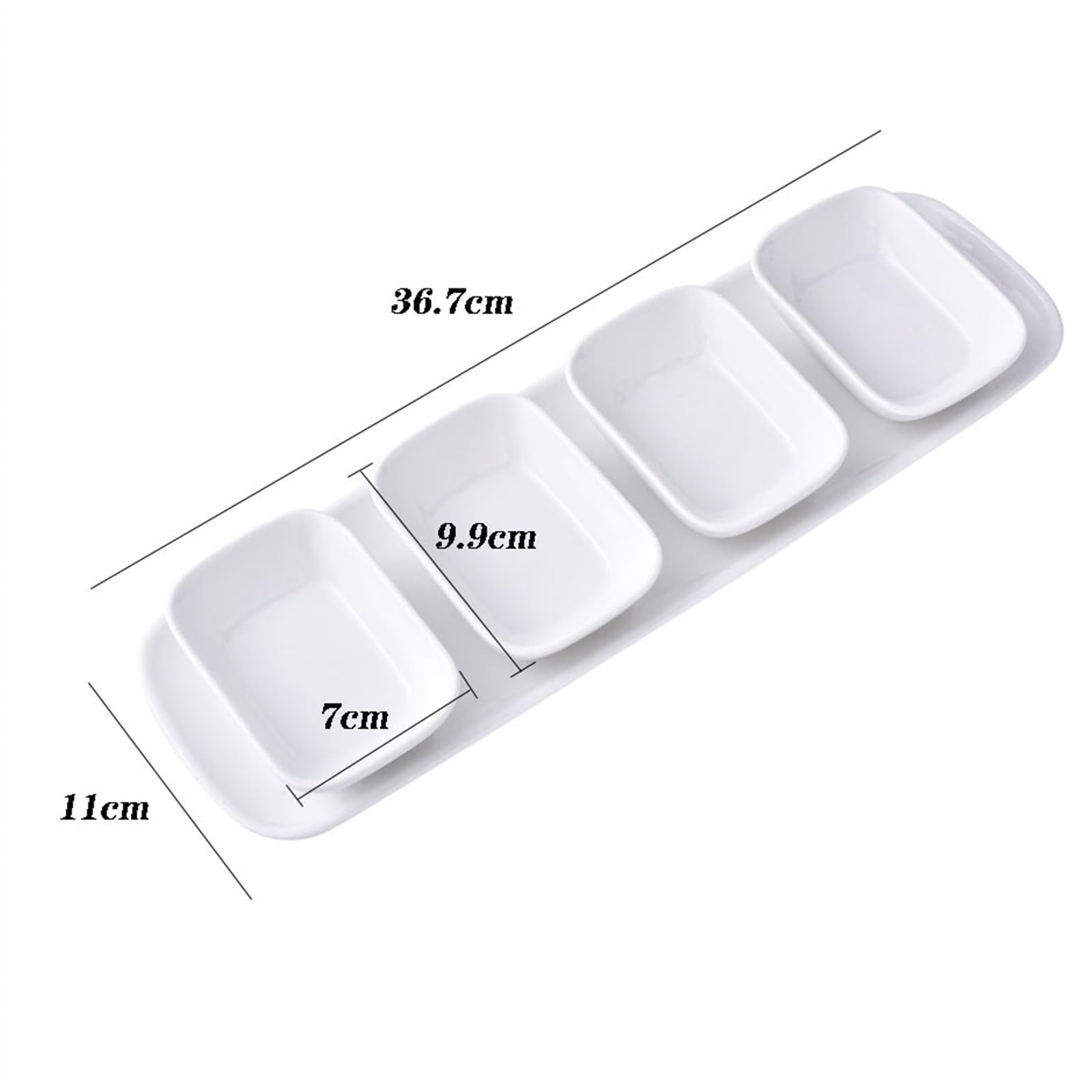 Ciotoline da Snack Piatto angolare rotondo creativo Vassoio rettangolare Set Snack Ciotola di frutta Piatto caldo Salsa Stoviglie semplici Piatti Snack Ceramica(Size:B)