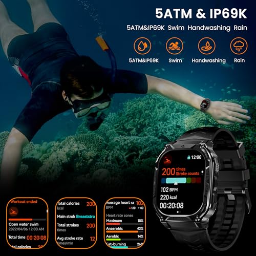 Image of AMAZTIM Smart Watch with GPS, 5 ATM & IP69K, 170+ Sports Modes,1.96 inch AMOLED