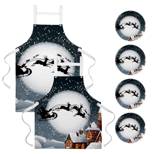 Tablier de cuisine anti-taches Noël pour protéger vos vêtements en restauration et travail