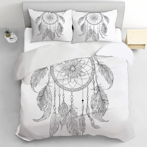 Housse de couette 240x260 zippée attrape-rêves au motif imprimé 3D haute définition - 2
