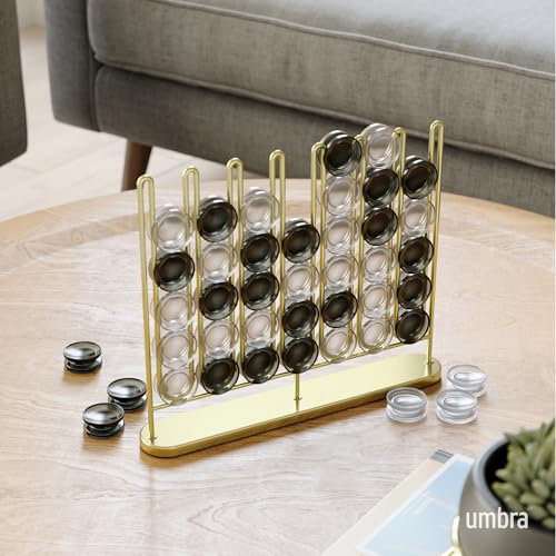 Umbra STAX Four-in-a-Row para 2 jugadores, 6+ Brass miniatura 2