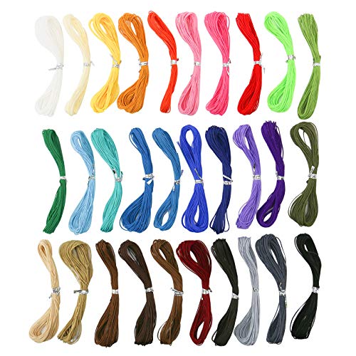 WerkWeit 328 yardas 30 colores 1 mm encerado poliéster cuerda macramé pulsera hilo para pulseras collar joyería pulsera amistad Cover