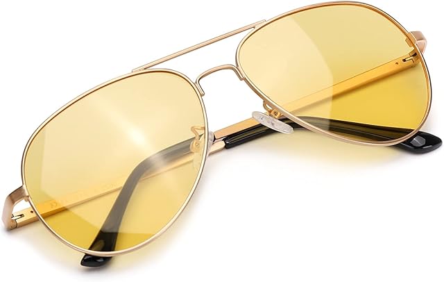 Myiaur Night-Driving Glasses Yellow Polarized Lens Anti Glare Ultralight Frame for Nighttime/Clondy/Foggy - UVA UVB Protectio