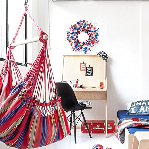 Egolot 22 Inch Patriotic Glitter Stars Pineapple Wreath For Front Door, Memorial Day Glitter Red White And Blue Wreath For Home Decor, Forth Of July Holiday Wreath For Indoor And Outdoor #TOP3