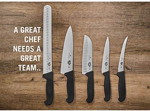 Victorinox" Fibrox Straight Edge Carving Knife with 22 cm Blade, nylon, Black, 30 x 5 x 5 cm