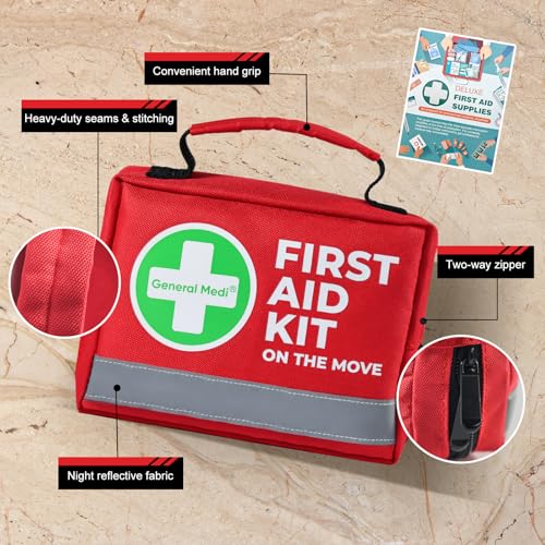 General Medi First Aid Kit - 150 Pieces Small Compact First Aid Kit Bag - Includes Instant Cold Pack, Emergency Blanket for Travel, Home, Office, Vehicle, Camping - Image 5