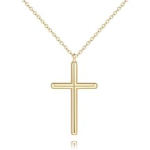 Cross Necklace for Women 14K Gold Cross Necklaces for Women | Gold Cross Necklace Cable Chain Gold Cross Faith Pendant Necklaces for Women Gold Cross Chain for Women Necklaces 20/28/33mm