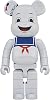 Medicom Stay Puft Marshmallow Man White Chrome 1000% Be@rbrick Collectible Figure