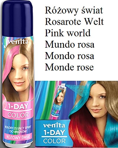Venita 1 Day Color - Colore spray per capelli, colore rosa