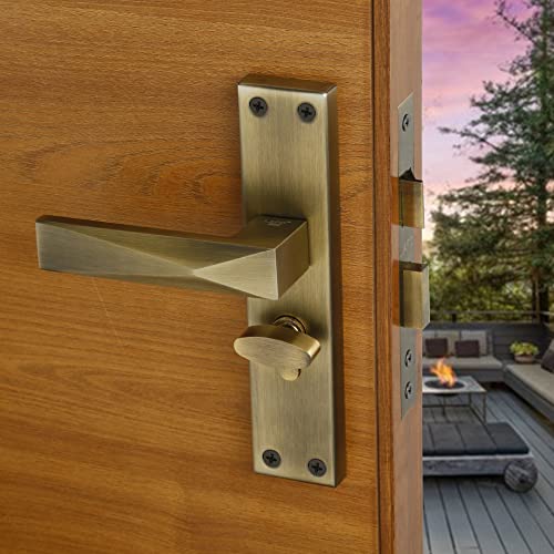 Image of LAPO Mortise Door Lock for Home Main Door & Bedroom with Handle | Left-Right Fit 30-50mm Door Home Office Hotel | 3 Brass Keys | Heavy-Duty 60mm Cylinder | 45x45mm Body | Antique Finish | CY-131
