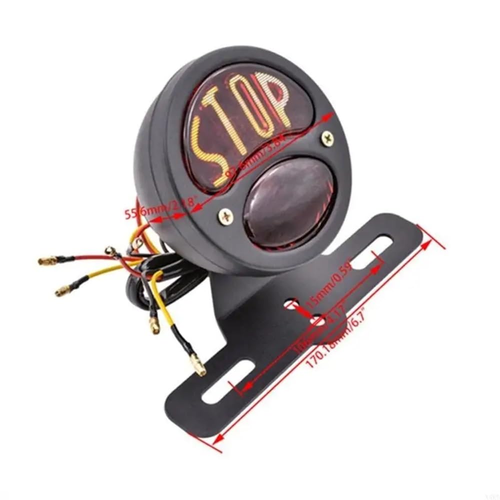 Faro Posteriore Stop Running Luce targa a LED universale per moto, fanale posteriore, luce freno