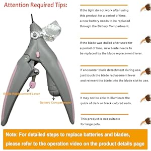 Illuminated Pet Nail Clipper, 5X Magnification Dog Nail Scissor Pet Grooming Trimmer Claw Care Tool, Features LED Light Great for Dogs Cats Illuminated Pet Nail Clipper 5X Magnification Dog Nail Scissor Pet Grooming Trimmer Claw Care Tool Features LED Light Great for Dogs Cats