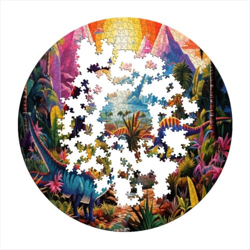 Puzzle de 1000 piezas redondo de dinosaurios, el regalo perfecto 4