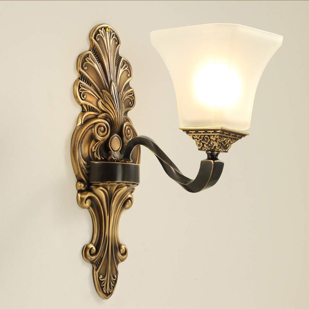 HPTHLY Wall Mounted Light Rustic Nordic Wall Sconce Wall Lamp, Wall Lantern Wall Light Wall Mounted Brass Glass Lantern E27 Edison Fixtures Lighting Room Art(1Light)