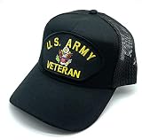 Infinite Hats US Army Veteran Patch Mesh Adjustable Baseball Cap (Black)