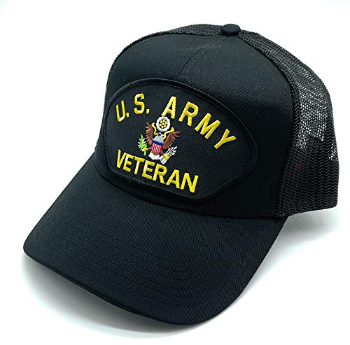 Infinite Hats Us Army Veteran Patch Mesh Adjustable Baseball Cap (Black) #TOP1
