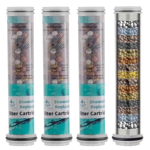 Hibbent 4 Pack Replacement Shower Filters Fit Hibbent 10-Spray Handheld Shower Head, 20 Stage Showerhead Filter for Hard Water, High Output Shower Filter