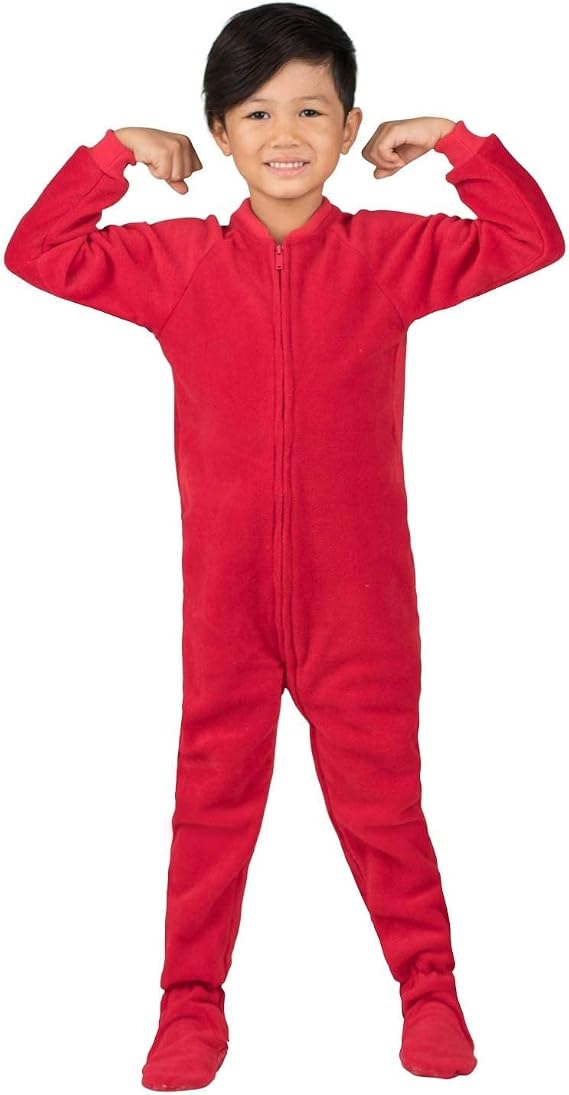 Footed Pajamas - Bright Red Toddler Fleece One Piece - Toddler - Small (Fits 2'8-2'11)