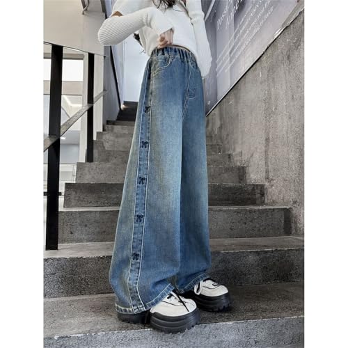 Betadog Girl's Long Denim Pants Casual Wide Leg Jeans Pants Streetwear Girls' Pull on Jeggings Girls Cargo Pants2