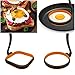 GOYLSER Silicone Egg Rings, 4pcs, 3.5 Inch, Black, Egg Mcmuffins Maker, Pancake Patties & English Muffin, Foldable Round Crumpet Ring Mold, Non Stick Egg Circles