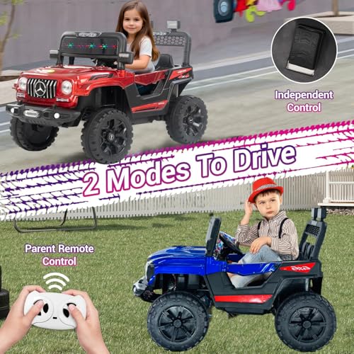 Image of Driving EV Cars for 1, 2, 3, 4, 5, 6 Years | Remote + Steering + Mobile App Control | Kids Jeeps (Entery Level Jeeps [2-6 Years]-Benz, Blue)