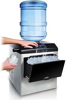 RONG Ice Machine - Fully Automatic Household/Commercial/Desktop/Portable/No Pipeline/Fast Ice Machine/Water Cooler, Daily Output 25kg, 220v