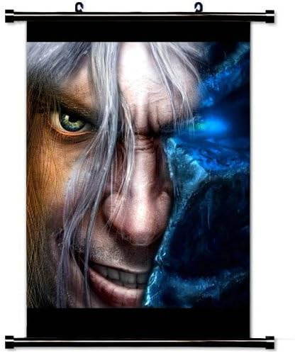 Modern style Home Decor Custom Poster with Warcraft Lich King Arthas Faces Characters Wall Scroll Poster Fabric Painting 23.6 X 35.4 Inch (60cm X 90 cm)