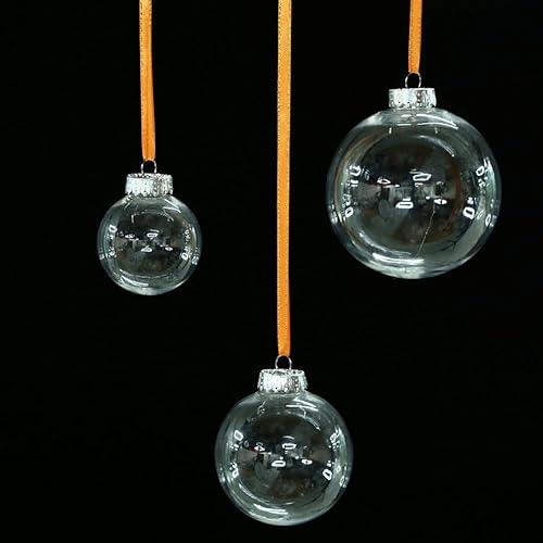 Vista 7 de Adorno de bola de Navidad transparente rellenable, adornos de bolas de Navidad para decoraciones de Navidad, adornos colgantes para árbol