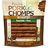 Pork Chomps Roasted Pork Skin Dog Chews 6 inch Twists 15 Count