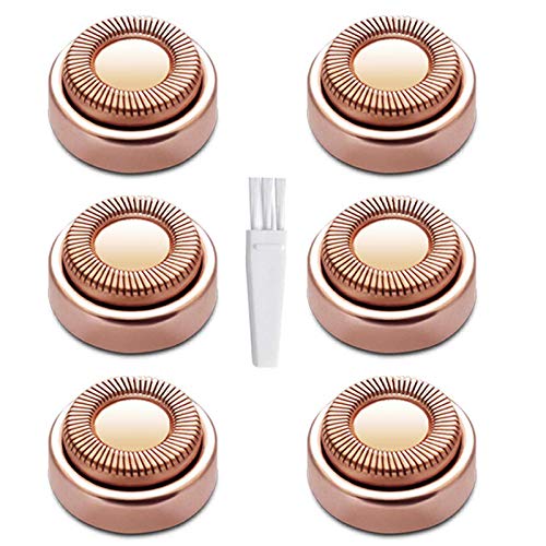 Facial Hair Remover Replacement Heads, Fit all Electric Hair Removal Epilators, Perfect for Finishing Touch Flawless Hair Remover As Seen On TV, 18K Gold-Plated Rose Gold, 6 Count