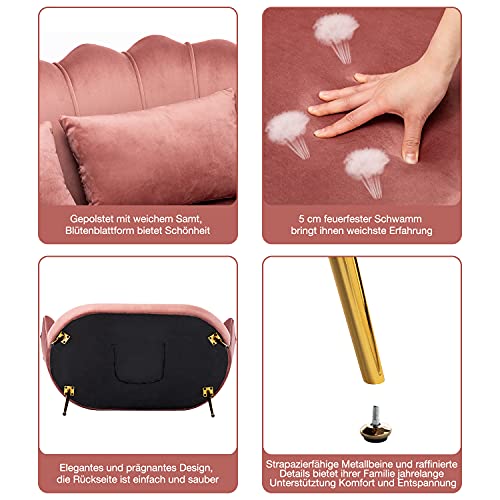 YU YUSING Loveseat Sofa Sessel, Couch 2 sitzer, Loungesessel, Schlafsofa, Samt-Loveseat-Sofa Doppelcouch,Relaxsessel mit… – Bild 7