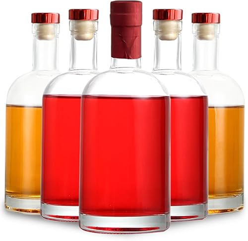 Miniatura 1 de Danmu Paquete de 8 botellas de vidrio con tapas herméticas de 8 onzas a prueba de fugas, botellas de vidrio de base gruesa con corcho para salsa