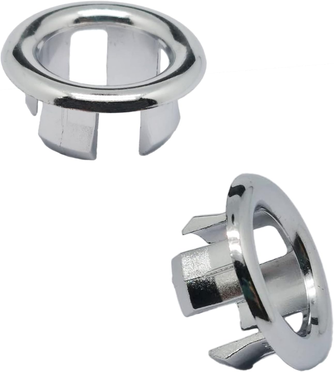 Kitchen Bathroom Sink Basin Trim Overflow Cover Insert in Hole Round Caps, Round Tidy Insert Spares(10 Pcs,Silver)