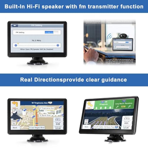 Mrsxwpy 2024 Newest Car Gps Navigator 7-Inch Touch Screen Real Voice Prompts Turn Direction Speed Limit Warning Car Gps Satellite Navigator thumb #6